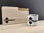 IFA Multicar Frühstücksset - Emaille Tasse - Messerbrett